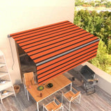 Manual Retractable Awning with Blind 4x3m Orange&Brown 3069420