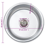 145070 Kitchen Sink with Strainer and Trap Stainless Steel