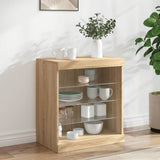 Sideboard with LED Lights Sonoma Oak 60.5x37x67 cm 836695