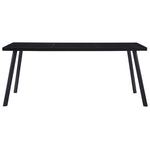 ZNTS Dining Table Black 160x80x75 cm Tempered Glass 281874