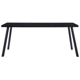 ZNTS Dining Table Black 160x80x75 cm Tempered Glass 281874