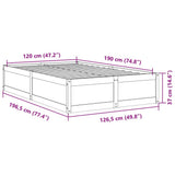 Bed Frame without Mattress Wax Brown 120x190 cm Small Double Solid Wood Pine 3282389