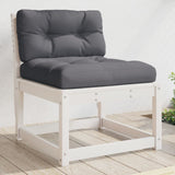 Garden Sofa with Cushions White Solid Wood Pine 844690