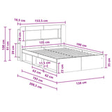 Bed Frame with Storage Artisan Oak 135 x 190 cm Engineered Wood 3433478