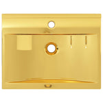 Wash Basin with Overflow 60x46x16 cm Ceramic Gold 143503
