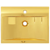 Wash Basin with Overflow 60x46x16 cm Ceramic Gold 143503