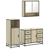 ZNTS 3 Piece Bathroom Furniture Set Sonoma Oak Engineered Wood 3300991