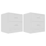 801036 Bedside Cabinets 2 pcs White 40x30x40 cm Engineered Wood