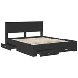 Bed Frame with Headboard Black 160 x 200 cm Engineered Wood 3410871