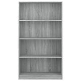 4-Tier Book Cabinet Grey Sonoma 80x24x142 cm Engineered Wood 815391