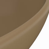 Luxury Basin Oval-shaped Matt Cream 40x33 cm Ceramic 146930