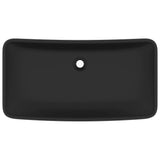 ZNTS Luxury Basin Rectangular Matt Black 71x38 cm Ceramic 146964