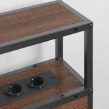 Storage Headboard with Shelf Brown oak 140 cm Engineered wood 859754