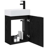 Bathroom Vanity Unit with Tap Black Oak 45.5 x 22.5 x 84 cm 889434