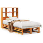 Bookcase Bed without Mattress Wax Brown 100x200 cm Solid Wood 3323916