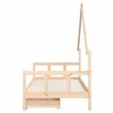 Kids Bed Frame with Drawers 90x200 cm Solid Wood Pine 834552