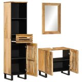 3 Piece Bathroom Furniture Set Solid Wood Rough Mango 3217089
