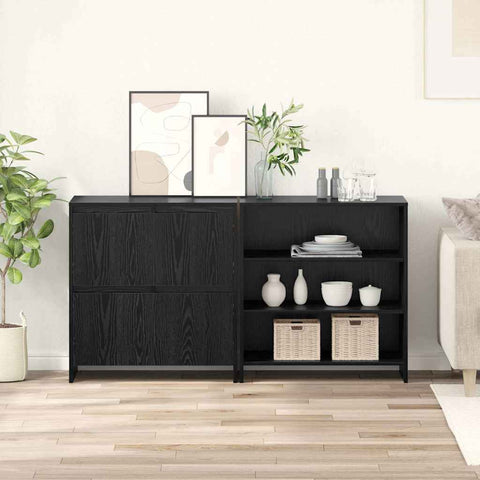 Sideboards 2 pcs Black oak 70 x 41 x 75 cm Engineered wood 3393301