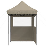 Foldable Party Tent Pop-Up with 2 Sidewalls Taupe 4004994