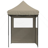 Foldable Party Tent Pop-Up with 2 Sidewalls Taupe 4004994