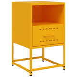 ZNTS Bedside Cabinets 2 pcs Mustard Yellow 36x39x60.5 cm Steel 846561