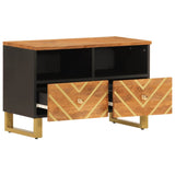 TV Cabinet Brown and Black 70x33.5x46 cm Solid Wood Mango 356784