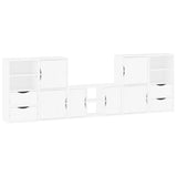 5 Piece TV Units with Storage ODDA White Solid Wood Pine 3365375