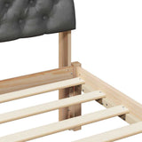 Bed frame Brown and dark grey 100 x 200 cm Solid pine wood 878630
