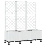 Garden Planter with Trellis&Wheels White 120 x 40 x 146 cm PP 3423060