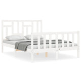 Bed Frame without Mattress White 140x190 cm Solid Wood Pine 3193122