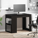 Desk with Drawer and Shelf Black Oak 102x62x77.5 cm Engineered Wood 858687