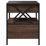 Coffee Table with Infinity LED Brown Oak 40x40x51 cm 847721