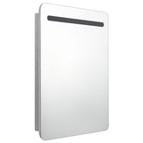 LED Bathroom Mirror Cabinet Concrete Grey 60x11x80 cm 326502