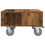 Side Table with Wheels Old Wood 50.5 x 50 x 30 cm 891030