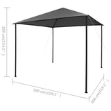 Gazebo 3x3 m Anthracite Fabric and Steel 180 g/m 312240