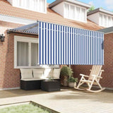 Retractable Awning Manual Blue and anthracite 350 x 250 cm 3330202