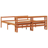 Bed Frame with Headboard 2 pcs Wax Brown Solid Pine Wood 3422735