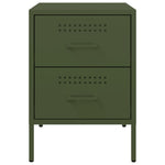 ZNTS Bedside Cabinets 2 pcs Olive Green 36x39x50.5 cm Steel 842931