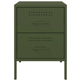 ZNTS Bedside Cabinets 2 pcs Olive Green 36x39x50.5 cm Steel 842931