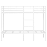 Bunk Bed without Mattress White 90x190 cm Single Steel 42000328