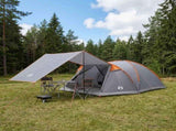 Cabin Tent Grey and Orange 8-Person Polyester and Steel 42028589