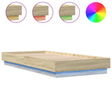 Bed Frame without Mattress with LED Lights Sonoma Oak 100x200 cm 839506