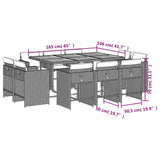 11 Piece Garden Dining Set with Cushions Beige Poly Rattan 3211216