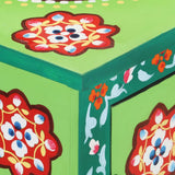 Hand Painted Sideboard Multicolour 70x35x60 cm Solid Mango Wood 321664