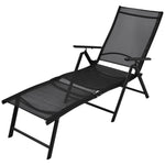 ZNTS Folding Sun Lounger Aluminium Black 41741