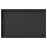 Folding Tray Table Black 65x40x75 cm Poly Rattan 365127