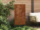 Garden Privacy Screen Floral Rusty 50 x 140 cm Weathering Steel 876300