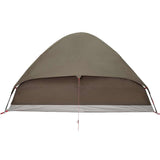 ZNTS Camping Tent Dome 4-Person Brown Waterproof 4009643