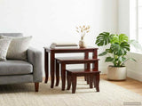 Nesting Side Tables 3 pcs Brown Solid Mahogany Wood 42009928