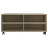 TV Cabinet with Castors Sonoma Oak 90x35x35 cm Engineered Wood 800183
